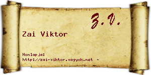 Zai Viktor névjegykártya